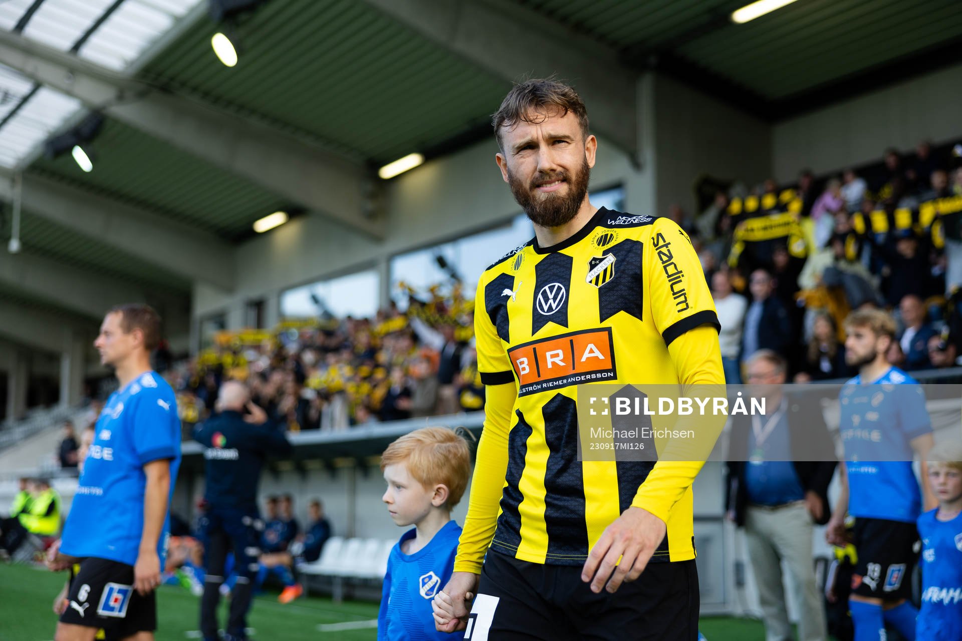 Häckens Momodou Lamin Sonko innan fotbollsmatchen i