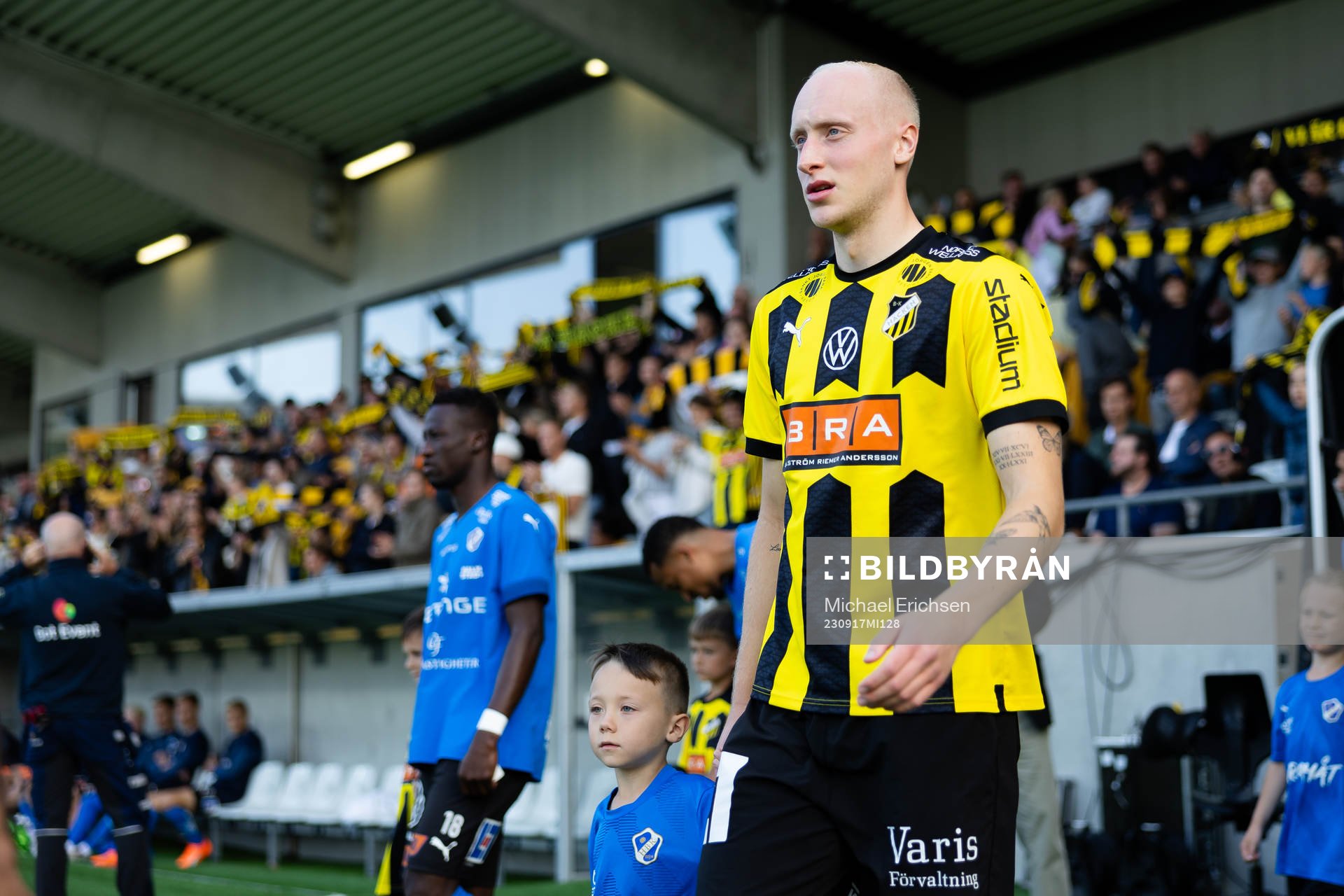 Häckens Valgeir Lunddal innan fotbollsmatchen i