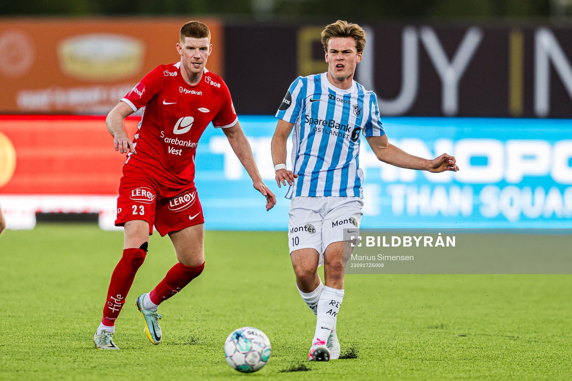 Thore Pedersen of Brann and Herman Geelmuyden of Stabæk