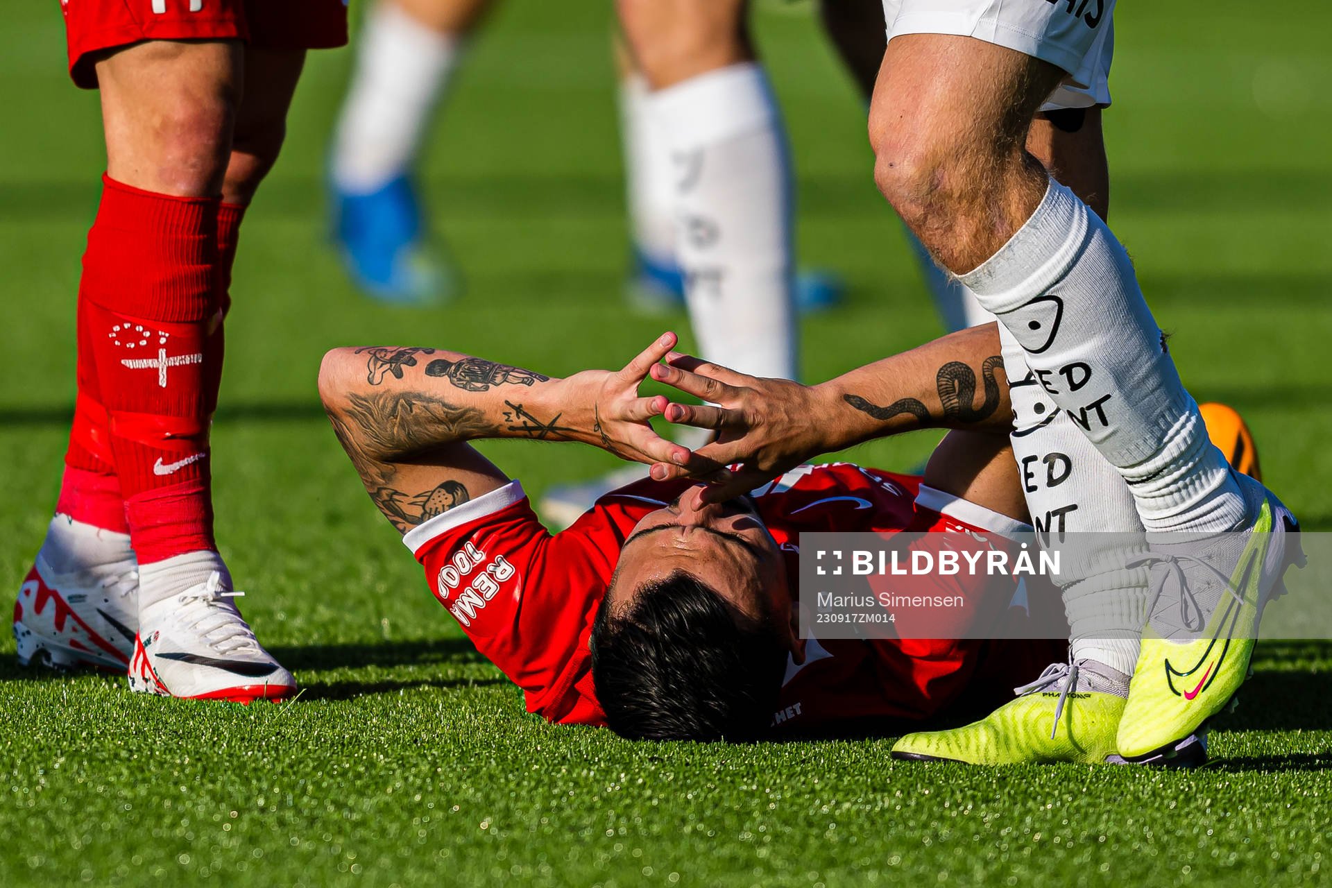 Niklas Castro of Brann in pain