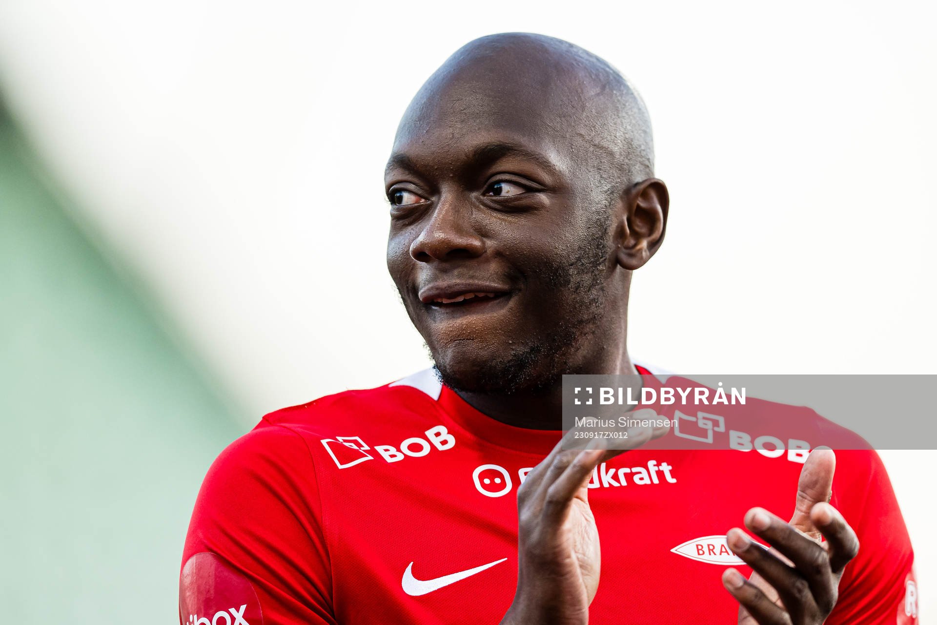 Monga Simba of Brann after the Eliteserien match between Stabæk and Brann on September 17, 2023 in Bekkestua.