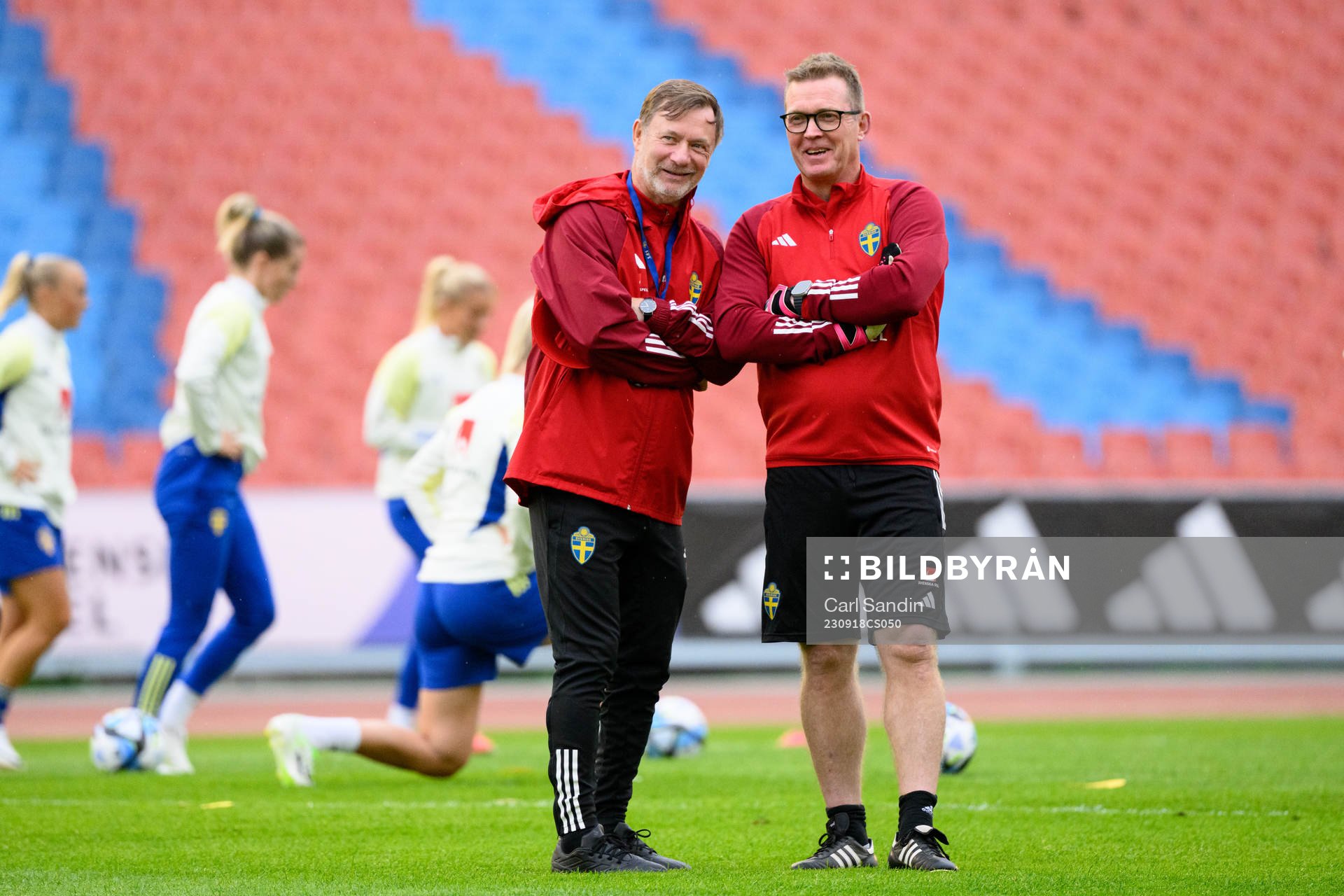 Head coach Peter Gerhardsson and goalkeeper coach Leif