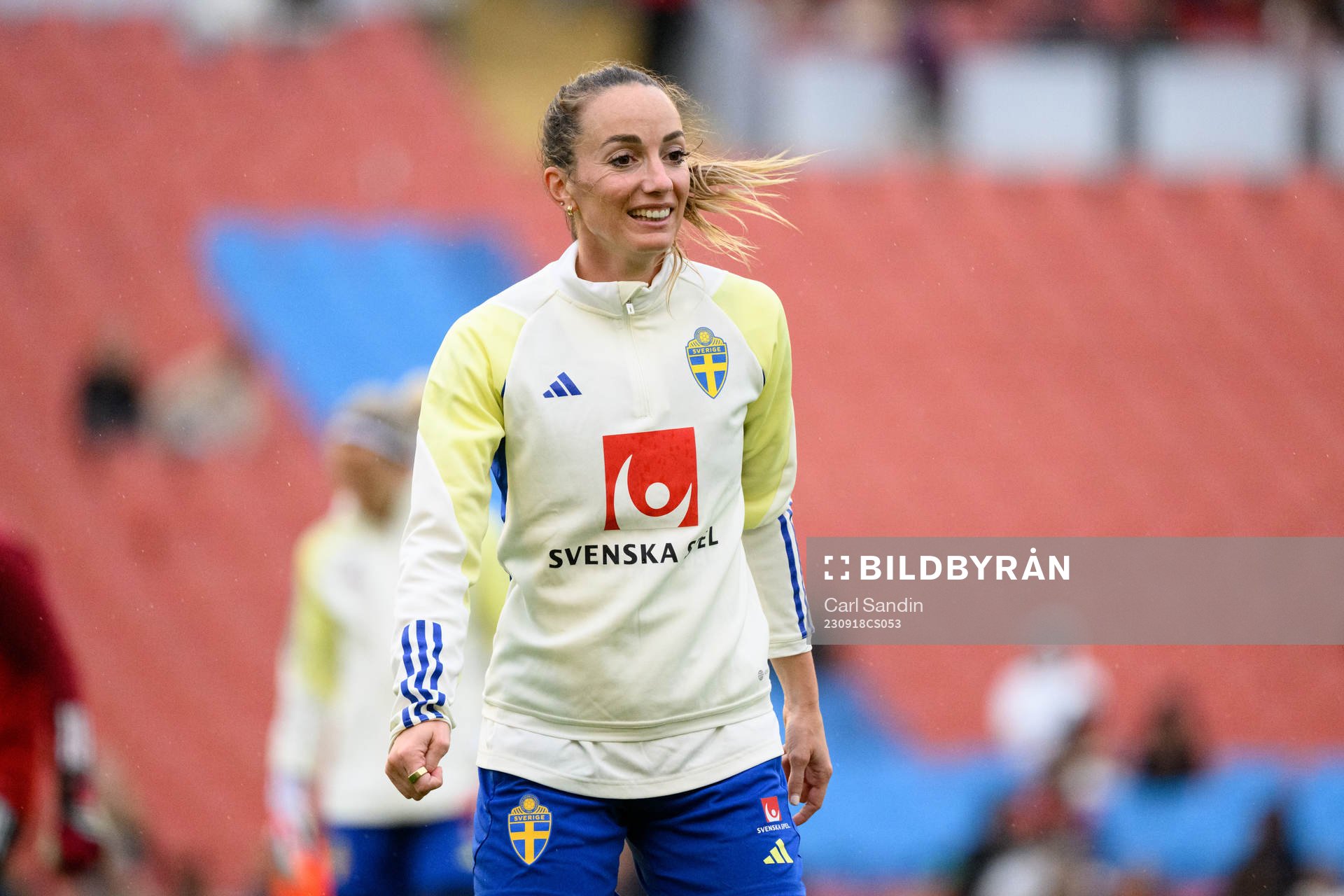 Kosovare Asllani during a training session with the Swedish women's national football team on September 18, 2023 in Göteborg. 