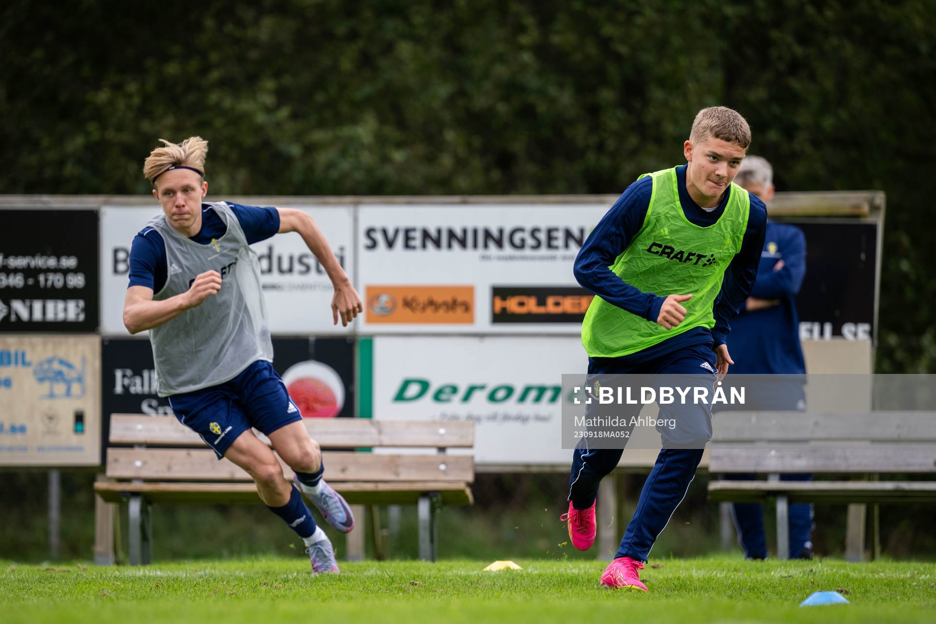 Alfred Lydén och Nils Persson vid en träning
