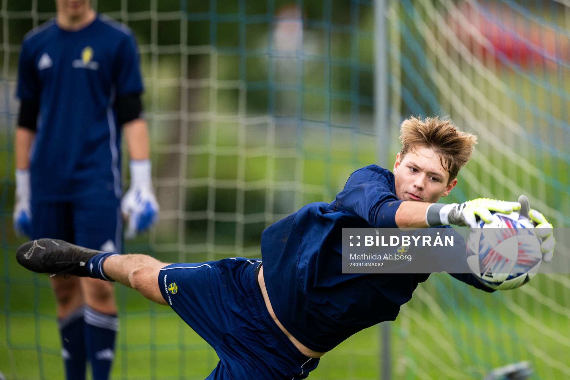 Målvakt Mateo Jönsson Ballas vid en träning