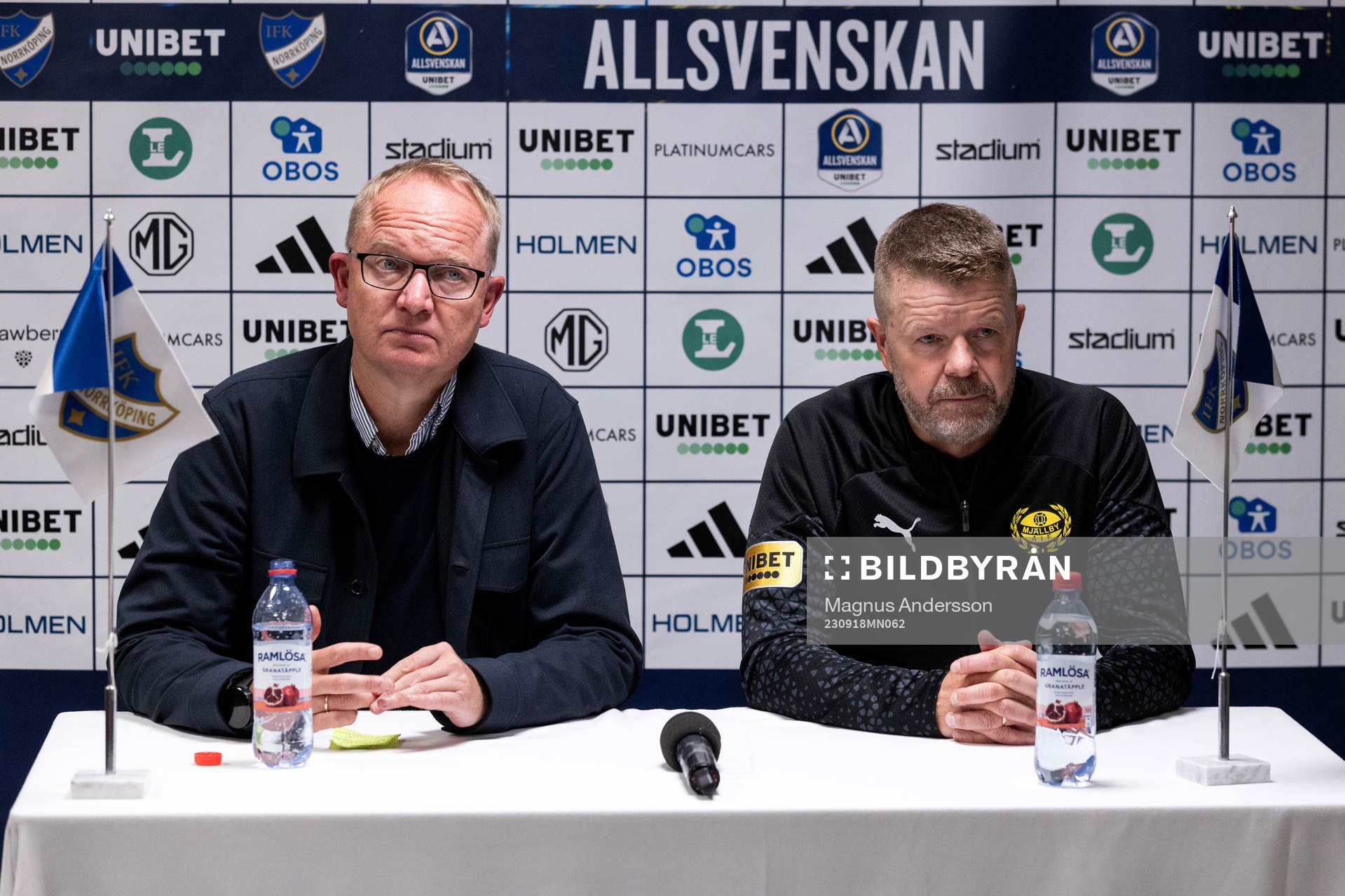 IFK Norrköpings tränare Glen Riddersholm och Mjällbys