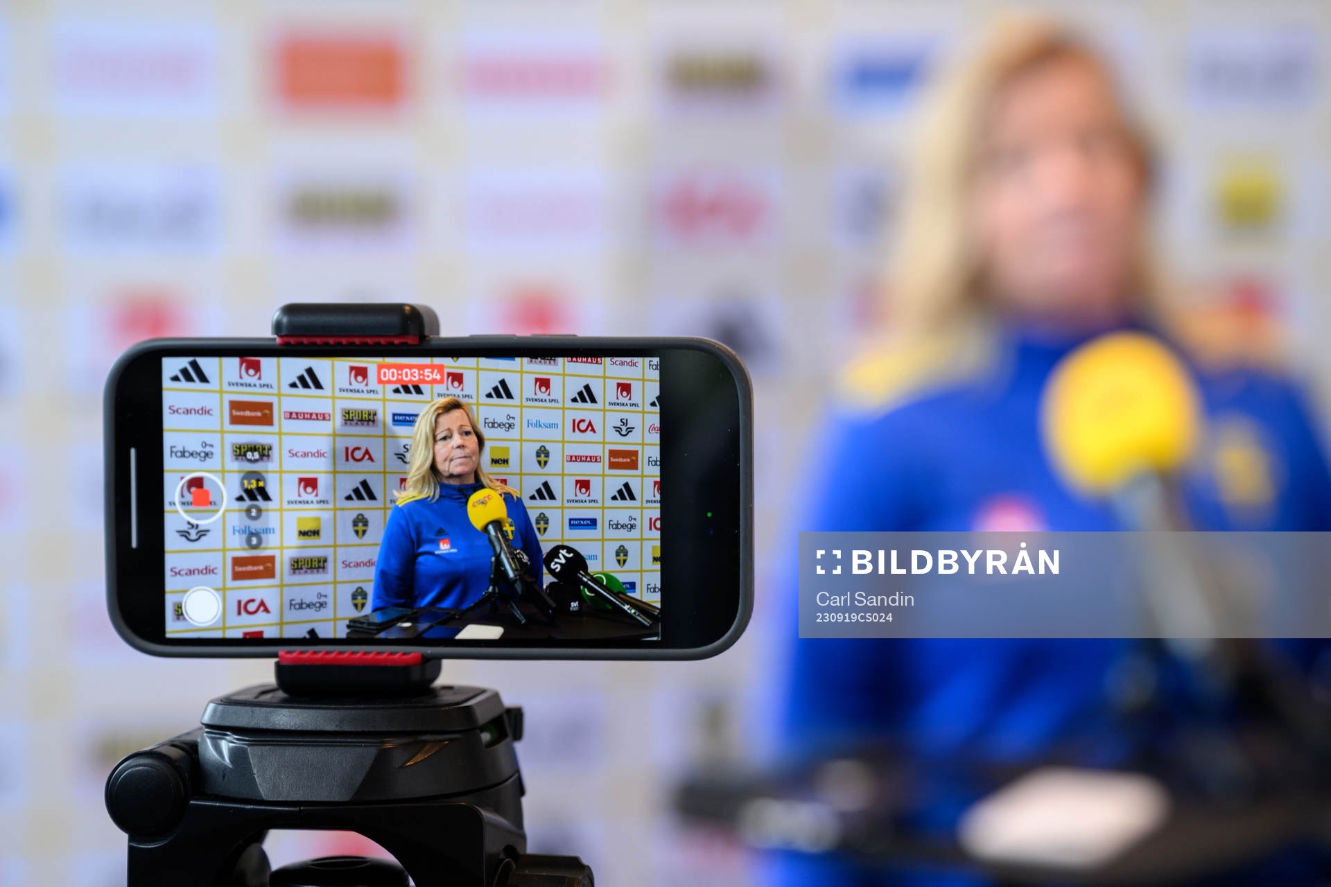 Team Manager Marika Domanski Lyfors is being interviewed