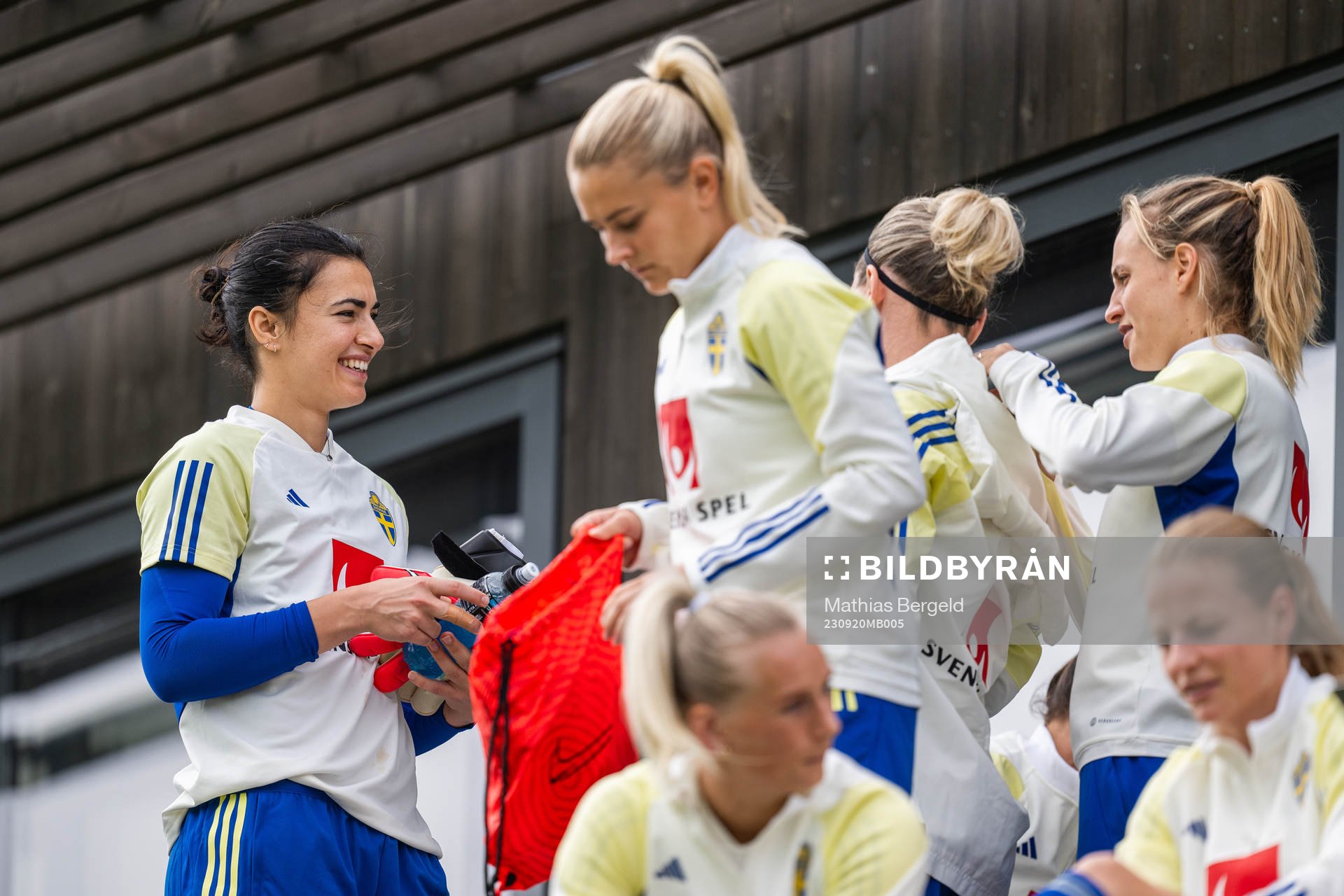 Goalkeeper Zecira Musovic, goalkeeper Jennifer Falk and