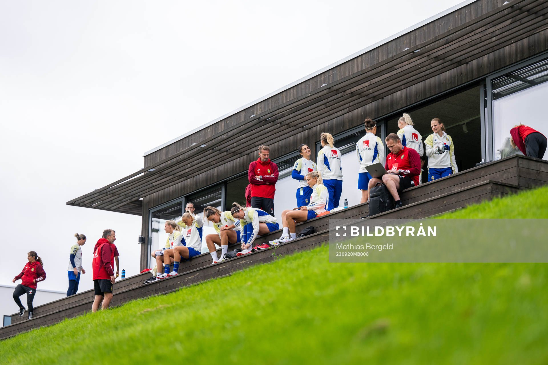 Players prepare ahead for training session with the Swedish