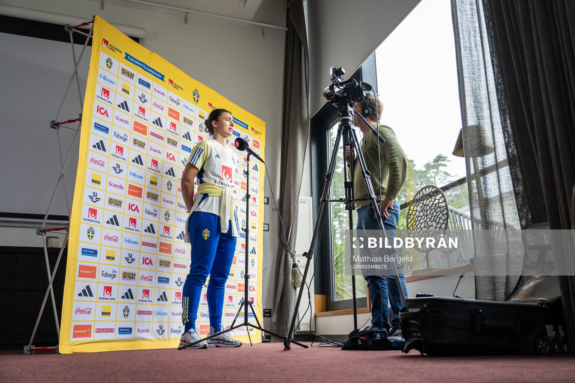 Goalkeeper Zecira Musovic is interviewed