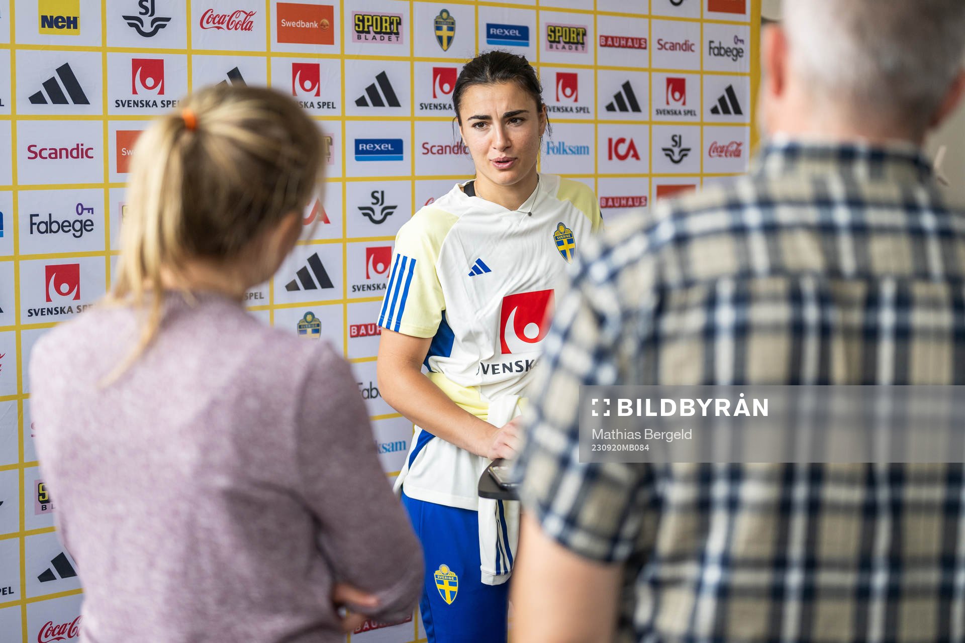 Goalkeeper Zecira Musovic is interviewed