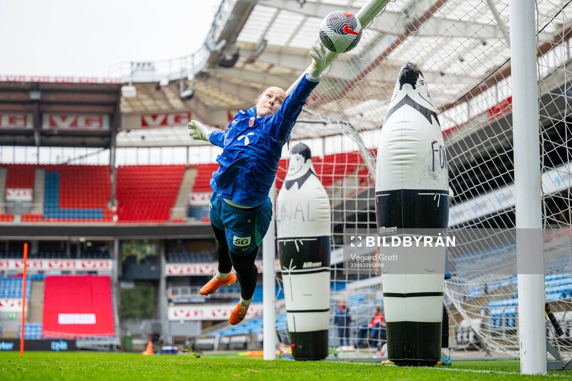 Goalkeeper Aurora Mikalsen of the Norwegian women's