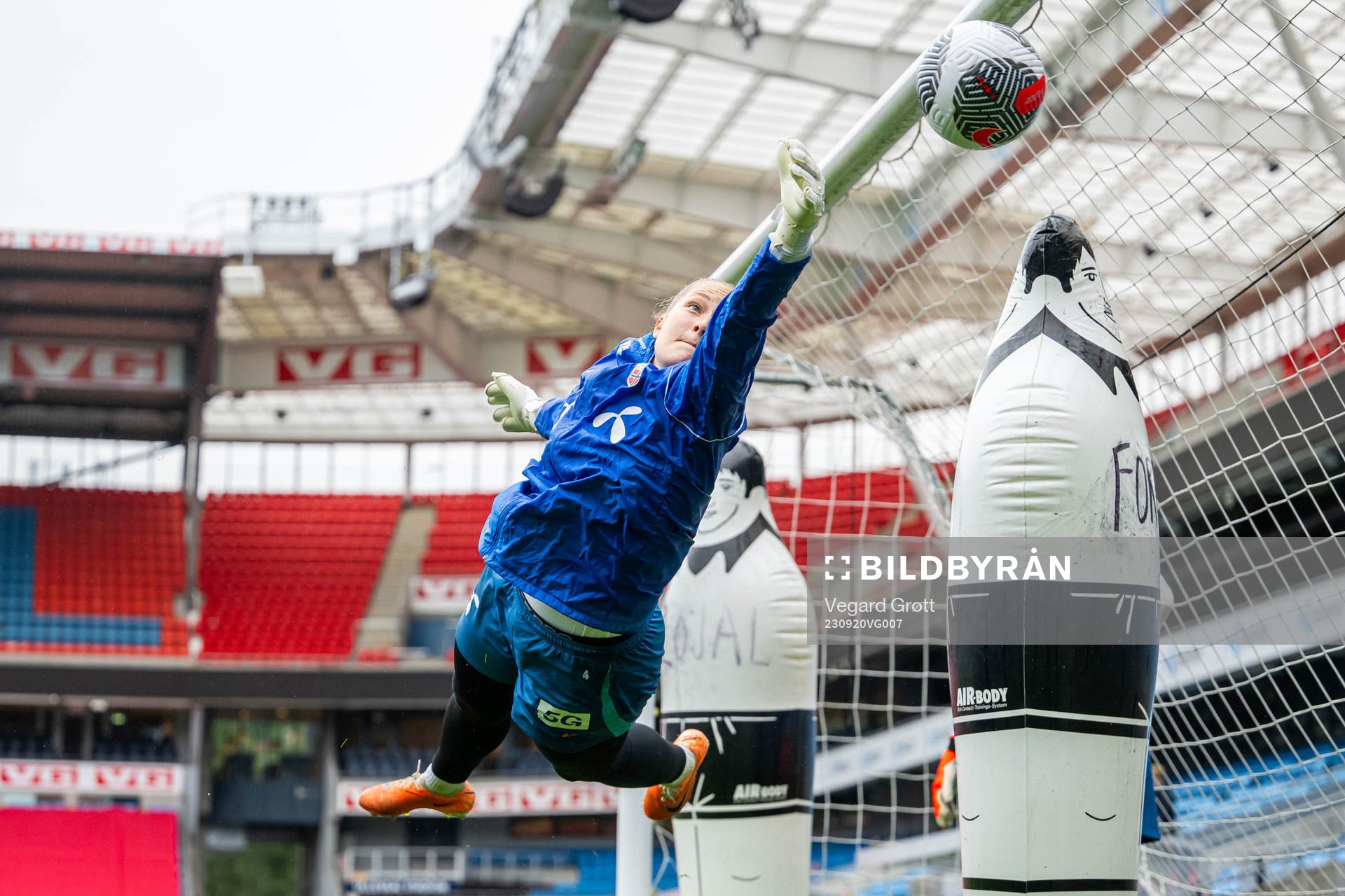 Goalkeeper Aurora Mikalsen of the Norwegian women's