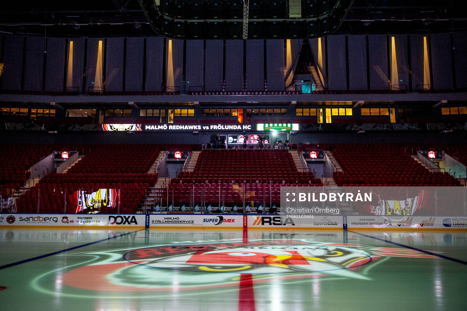 Malmö arena innan ishockeymatchen i SHL mellan Malmö