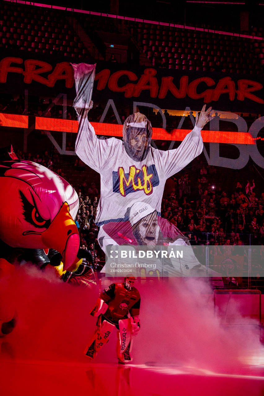 Malmö Redhawks tifo innan ishockeymatchen i SHL mellan