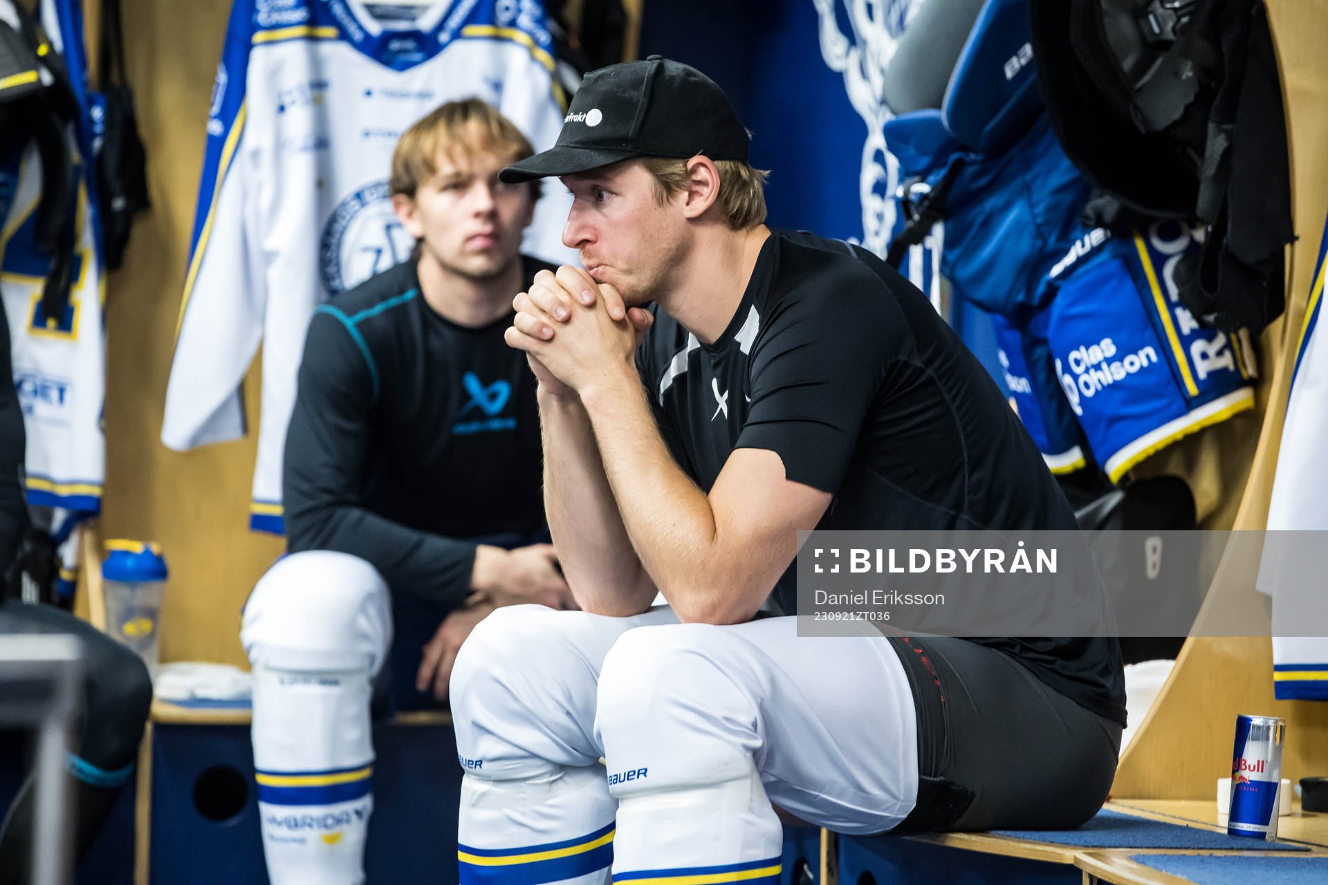 Leksands Carter Ashton innan ishockeymatchen i SHL mellan
