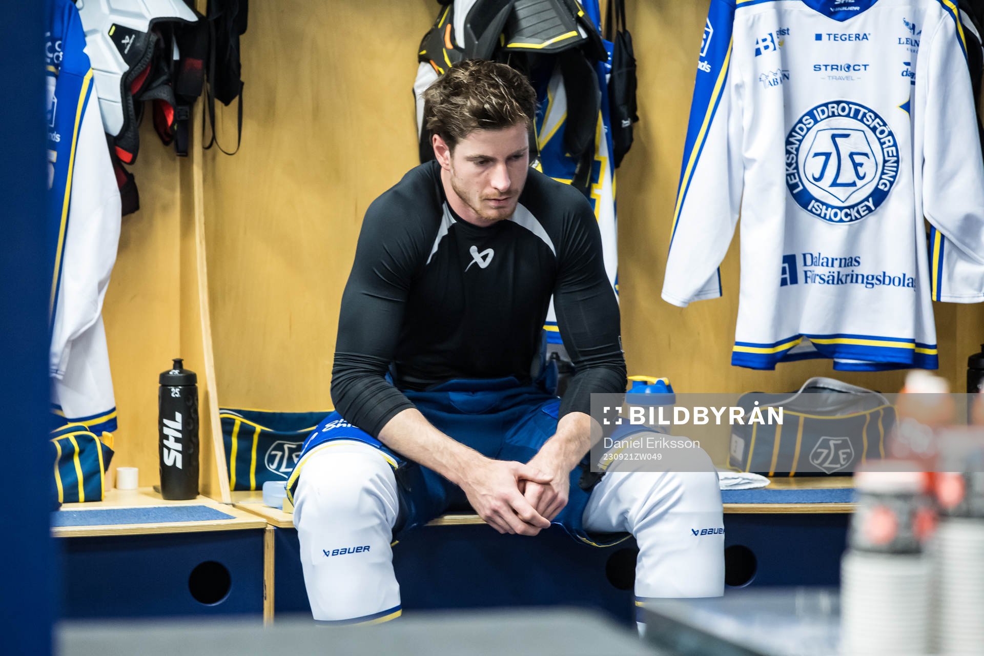 Leksands Peter Cehlarik innan ishockeymatchen i SHL mellan