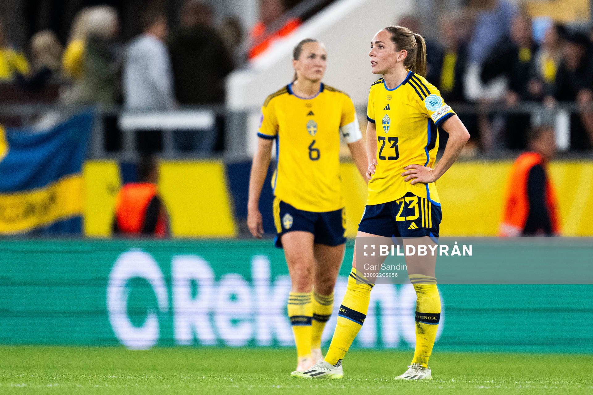 Elin Rubensson of Sweden looks dejected