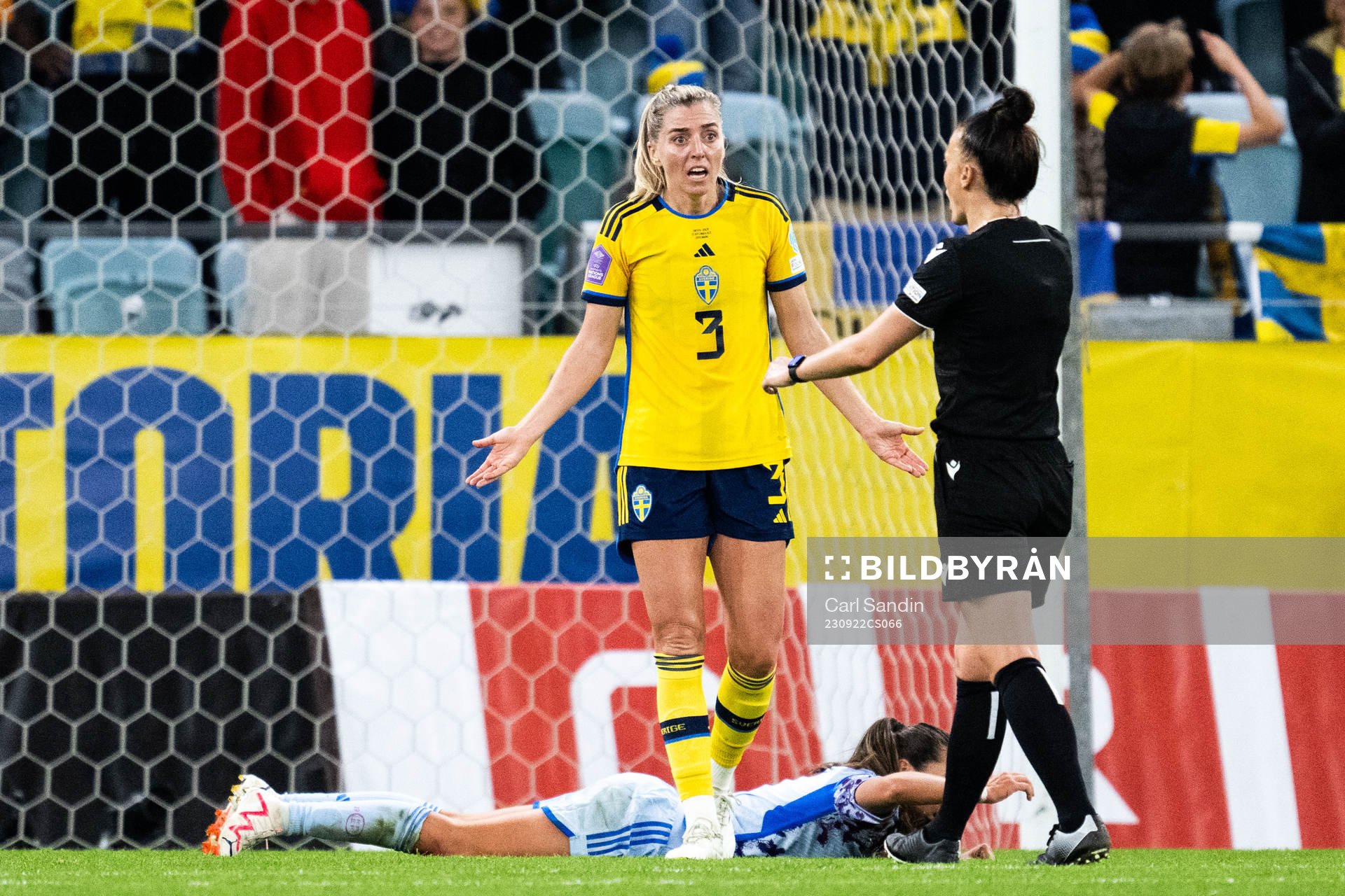 Linda Sembrant of Sweden reacts