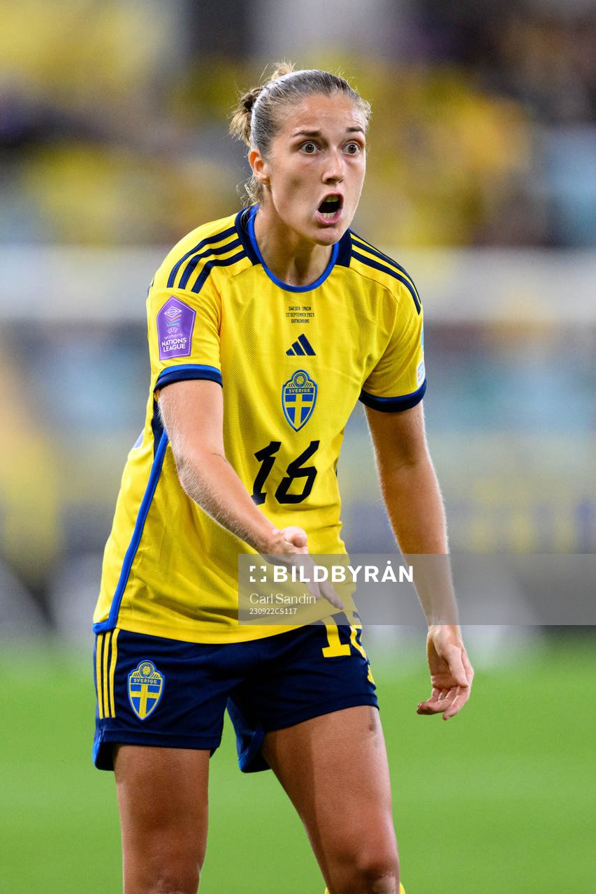 Filippa Angeldahl of Sweden reacts
