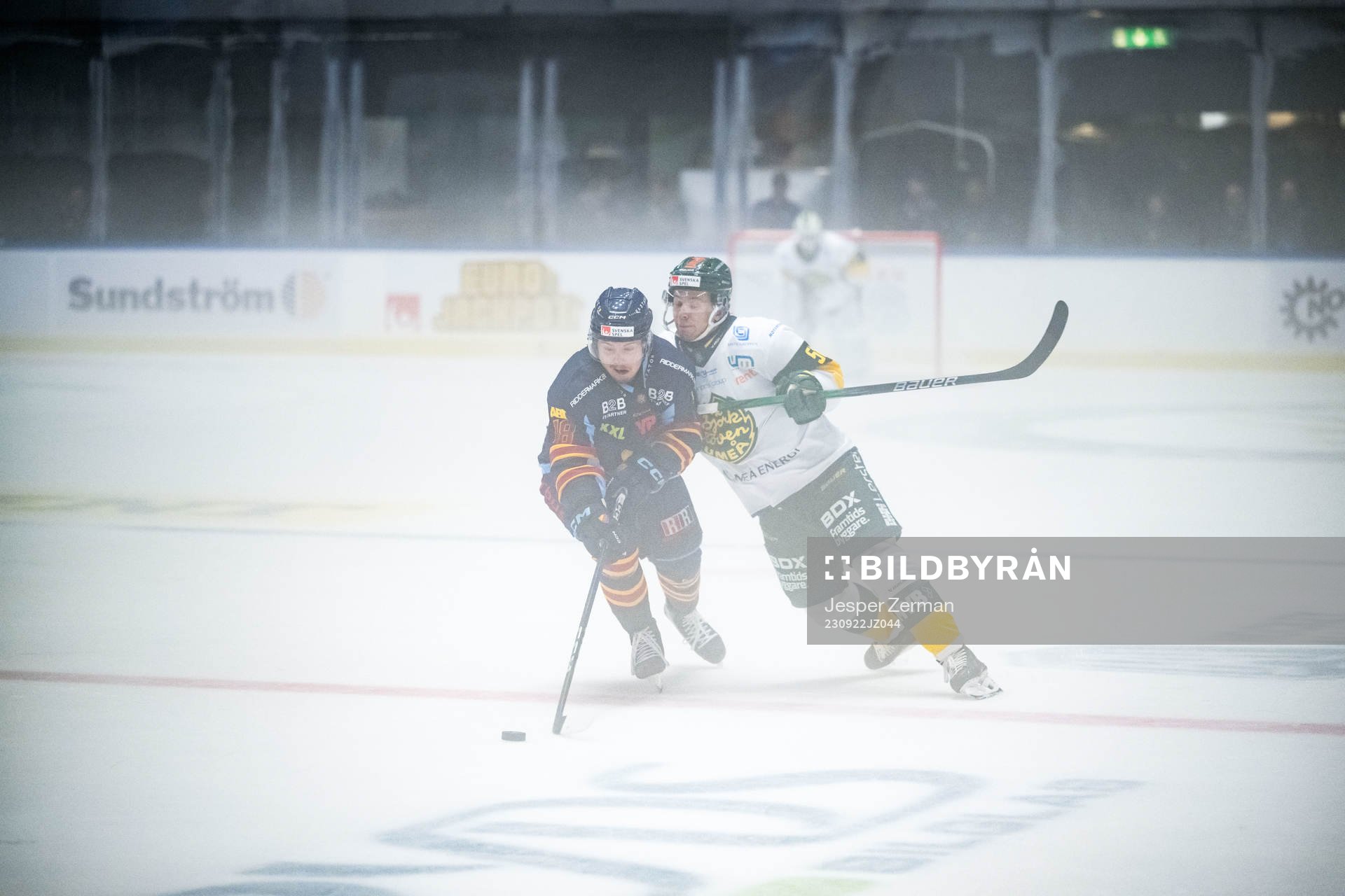 Djurgårdens Zachary Magwood och Björklövens Kim Johansson