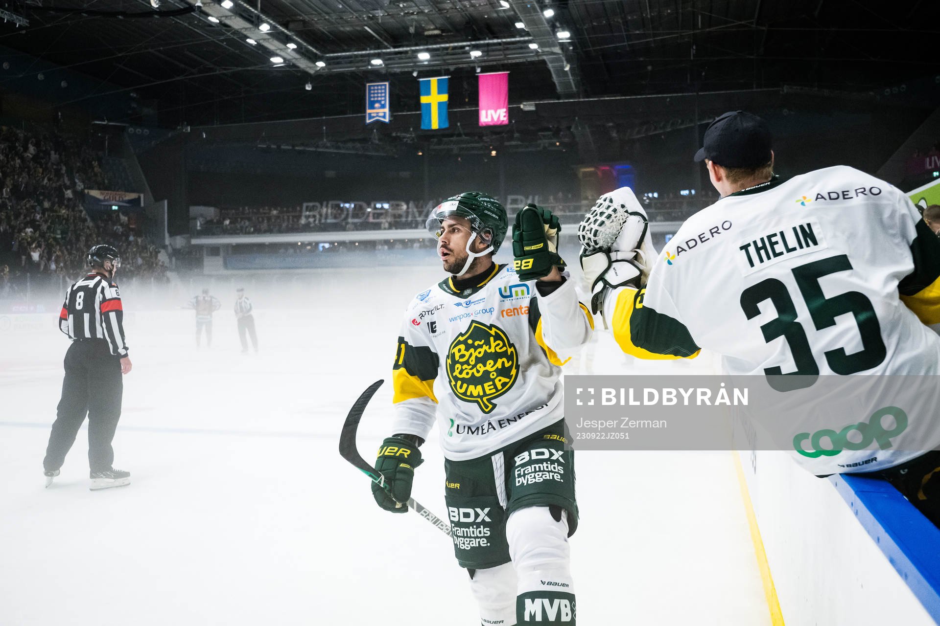 Björklövens Maxime Fortier jublar
