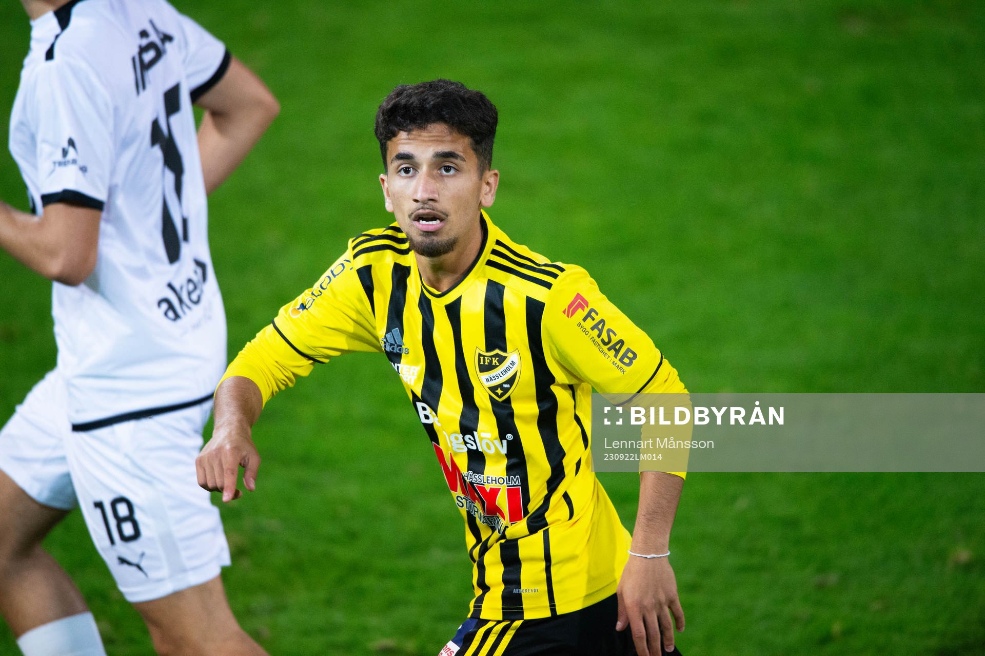  IFK Hässleholms Jan Al Salo (Alsalo) i matchen i division 2 mellan IFK Hässleholm och IFK Malmö i Hässleholm 22 september 2023.
