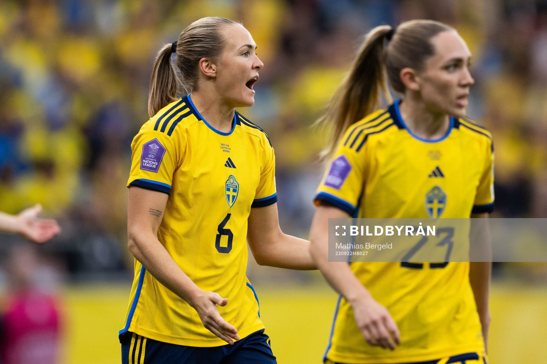 Magdalena Eriksson of Sweden reacts
