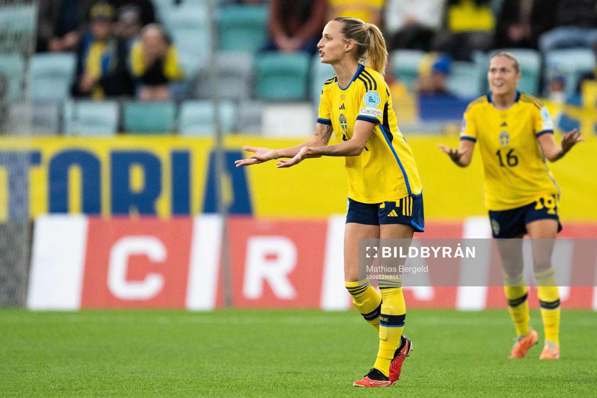 Nathalie Björn of Sweden reacts