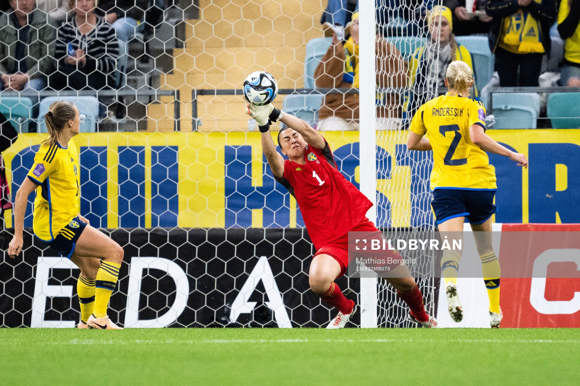 Goalkeeper Zecira Musovic of Sweden