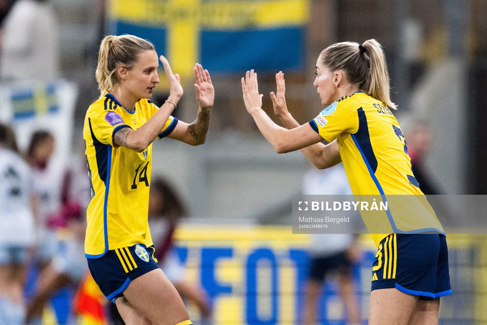 Nathalie Björn and Linda Sembrant of Sweden