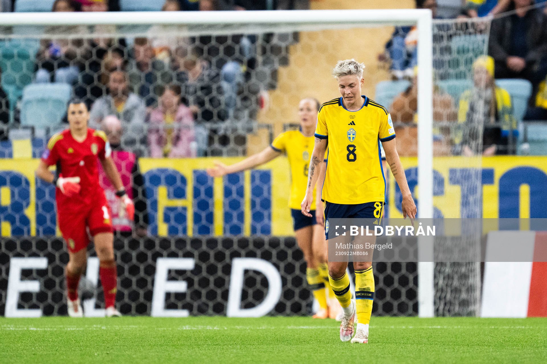 Lina Hurtig of Sweden looks dejected