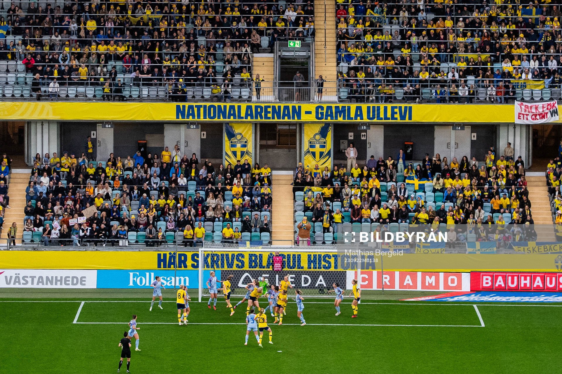 Magdalena Eriksson of Sweden scores 1-0 behind goalkeeper