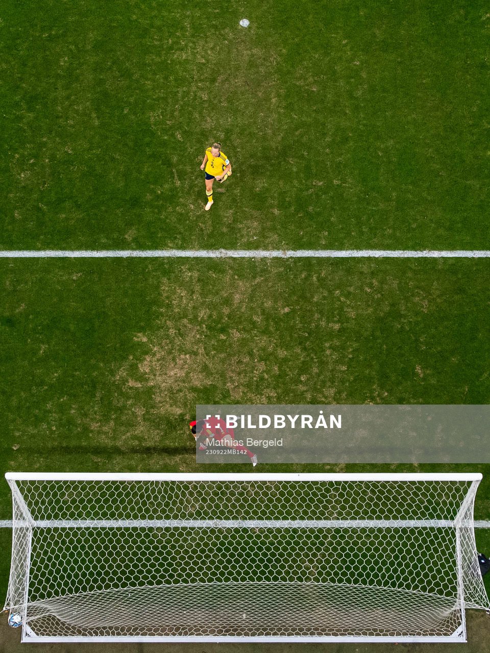 Magdalena Eriksson and goalkeeper Zecira Musovic of Sweden