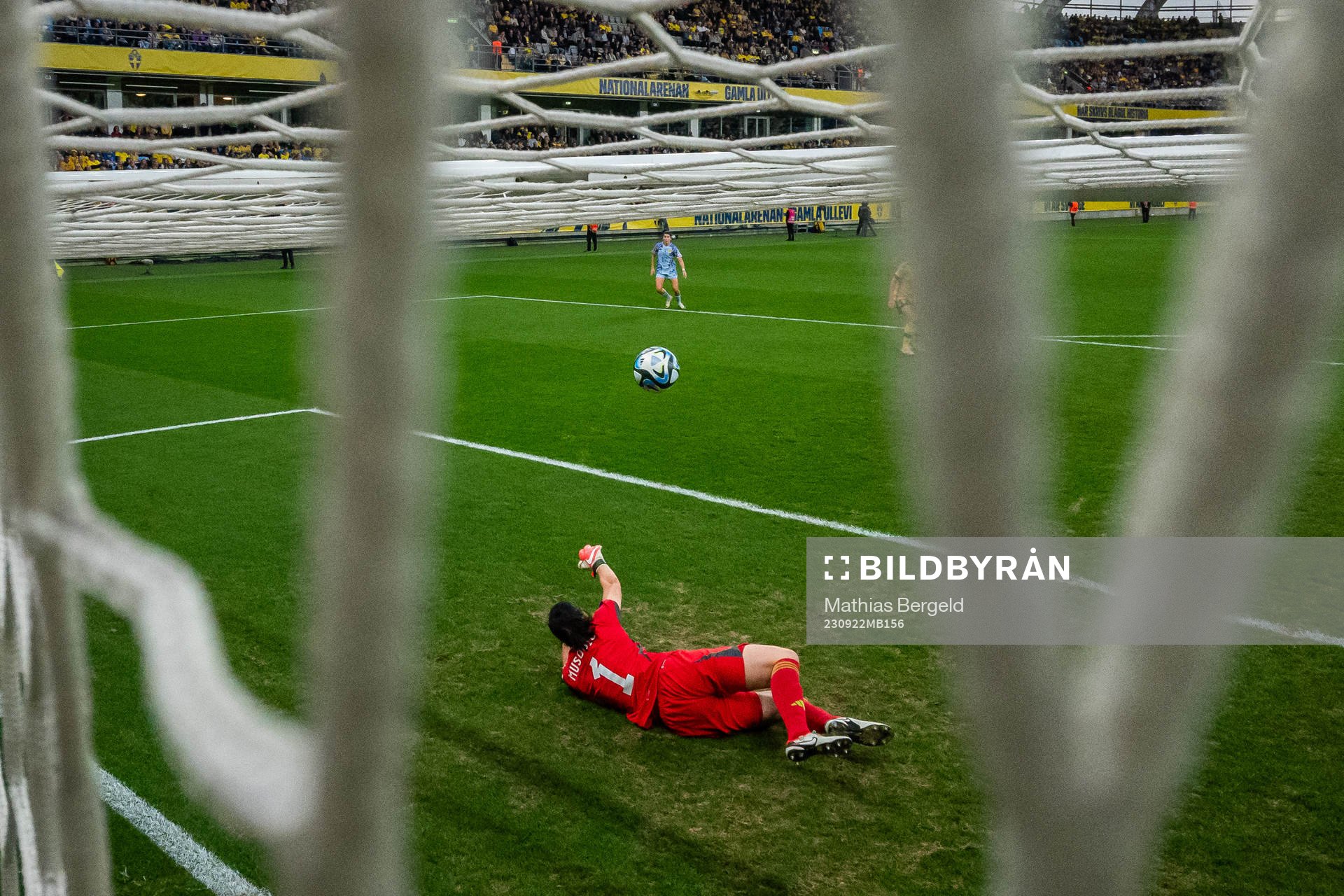 Athenea del Castillo of Spain (not pictured) scores 1-1