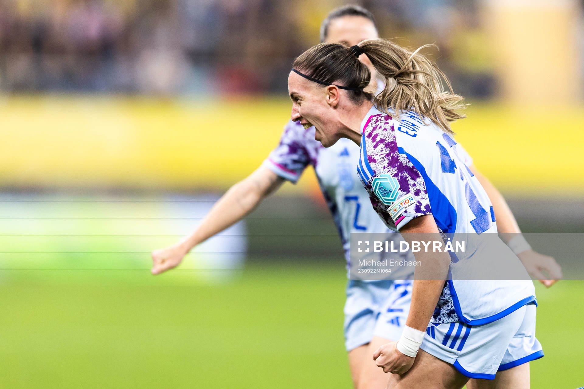 Eva Maria Navarro Garcia of Spain celebrates after 1-2 during the Nations League football match between Sweden and Spain on September 22, 2023 in Gothenburg.