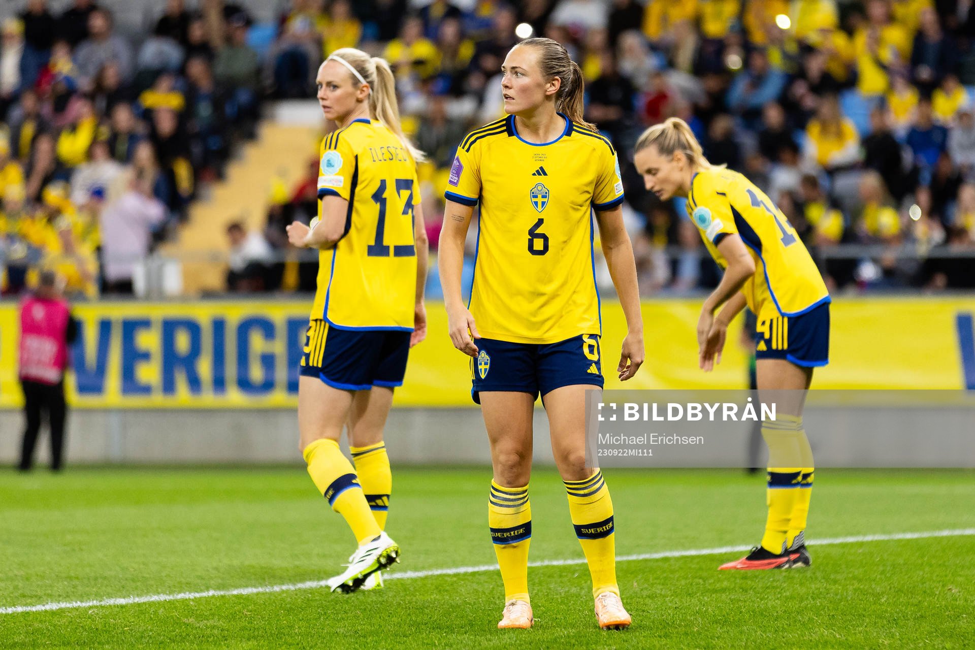 Amanda Ilestedt, Magdalena Eriksson and Nathalie Björn of