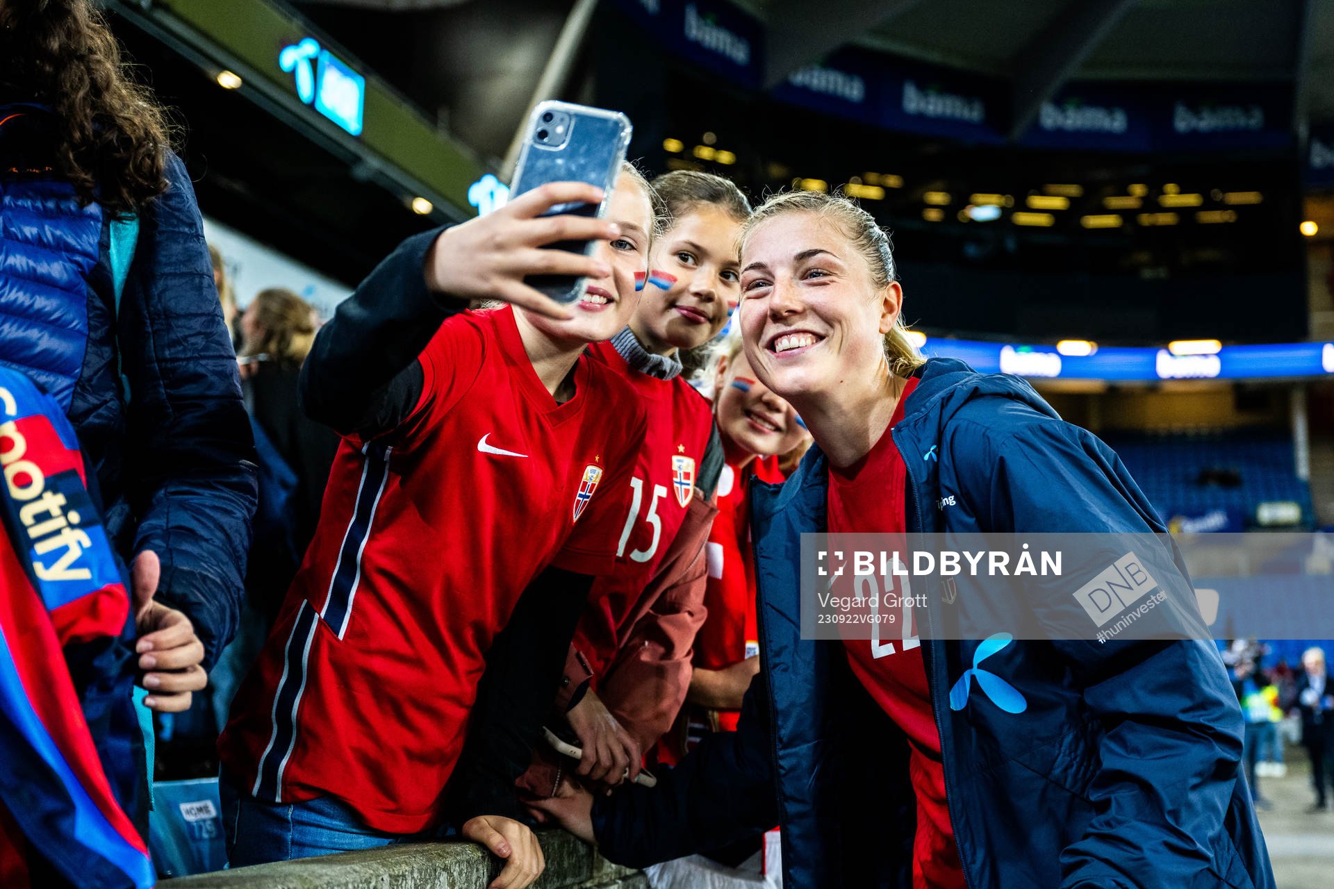 Sophie Román Haug of Norway with fans