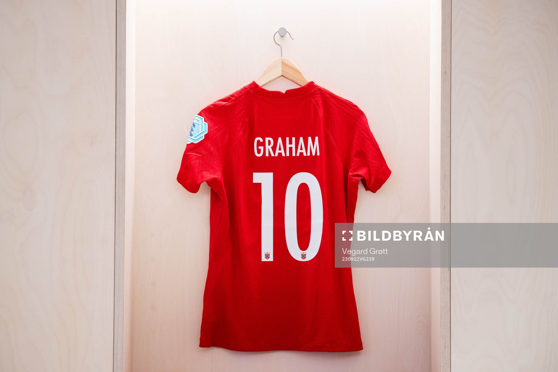 The kit of Caroline Graham Hansen of Norway in the dressing