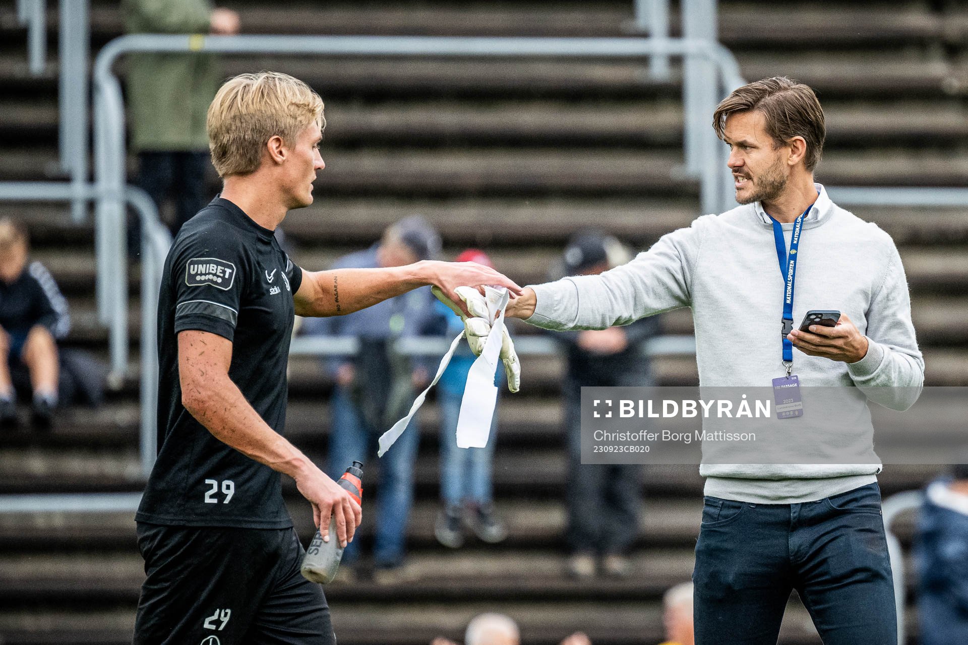Landskronas målvakt Svante Hildeman och kommunikatör