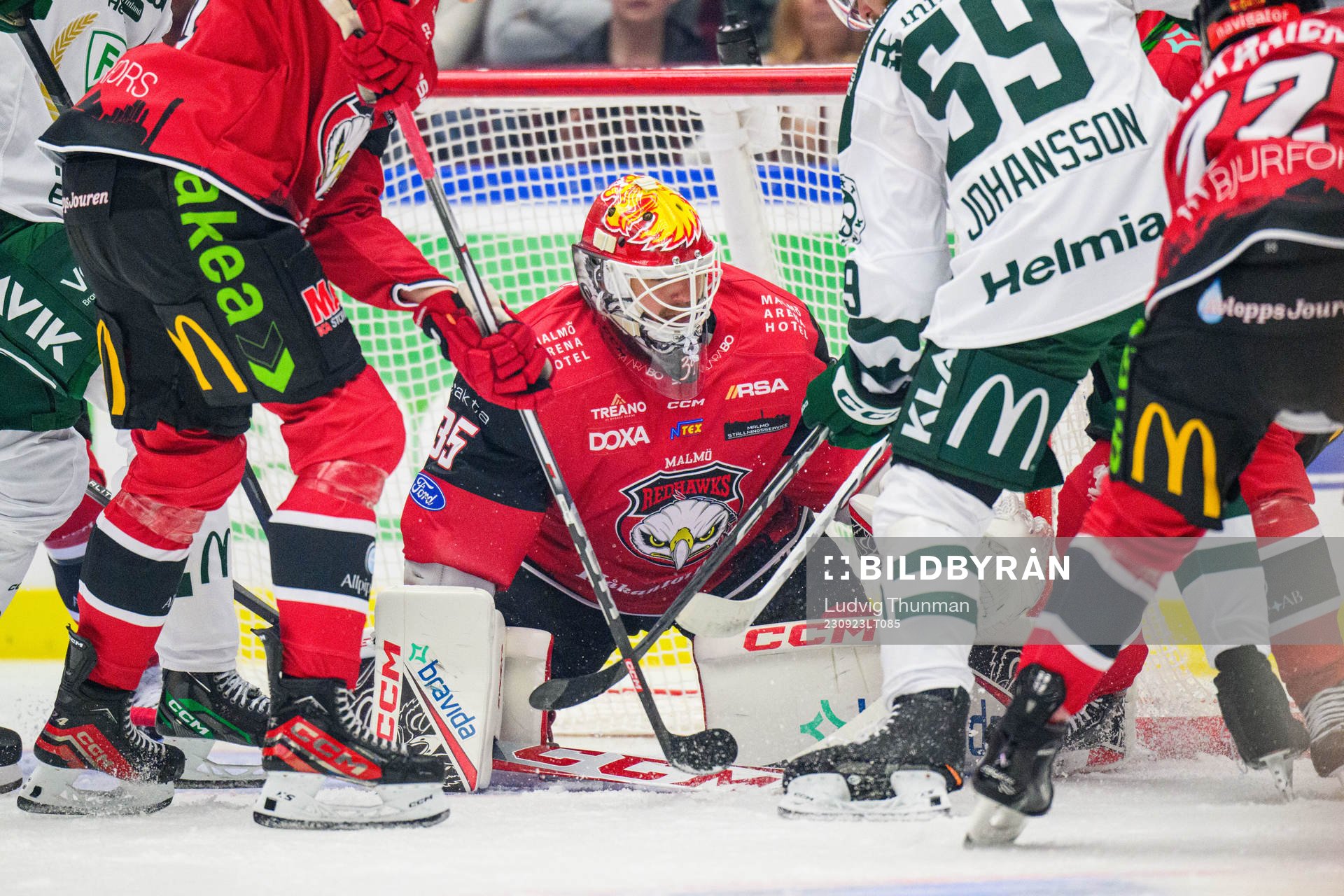 Malmö Redhawks målvakt Adam Werner