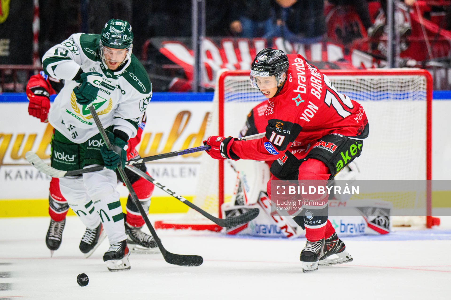 Färjestads Joel Kellman och Malmö Redhawks William Von