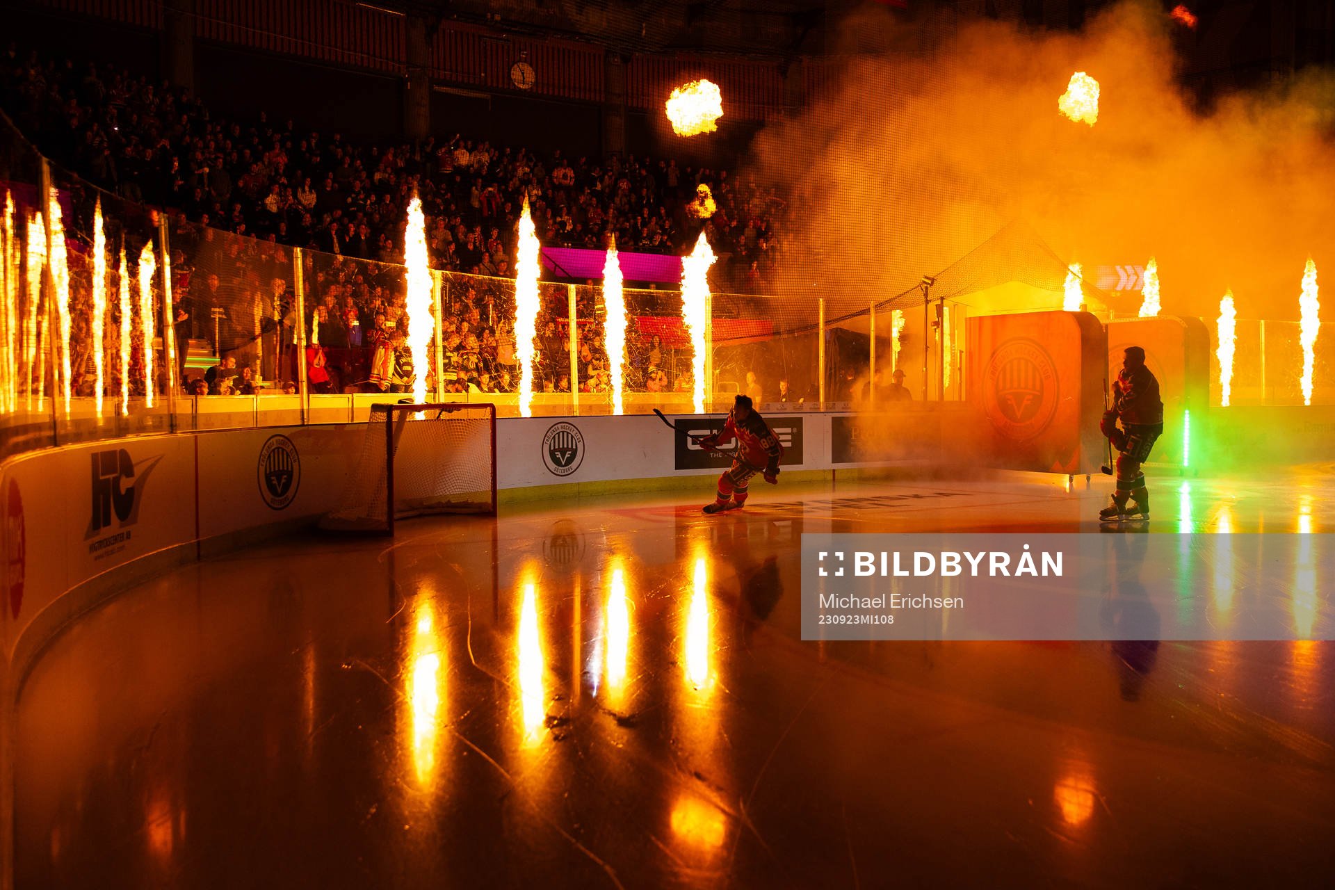Frölundas intro innan ishockeymatchen i SHL mellan