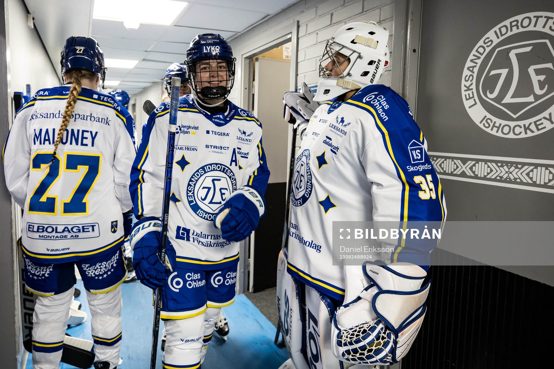 Leksands Taylor Leech  och Leksands målvakt Emma Polusny