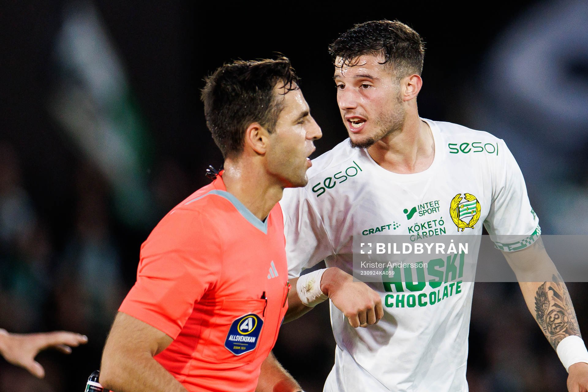 Hammarbys Viktor Djukanovic och Domare Granit Maqedonci