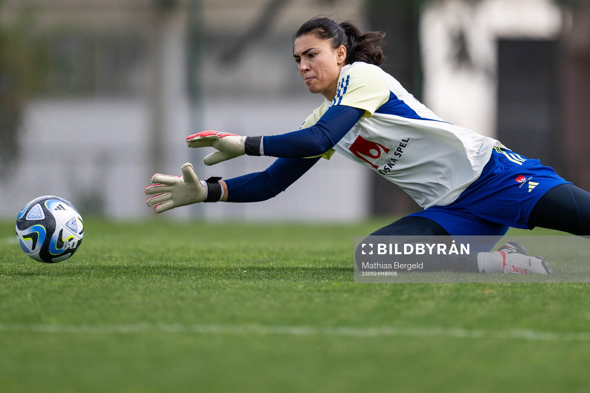 Goalkeeper Zecira Musovic of the Swedish women’s National