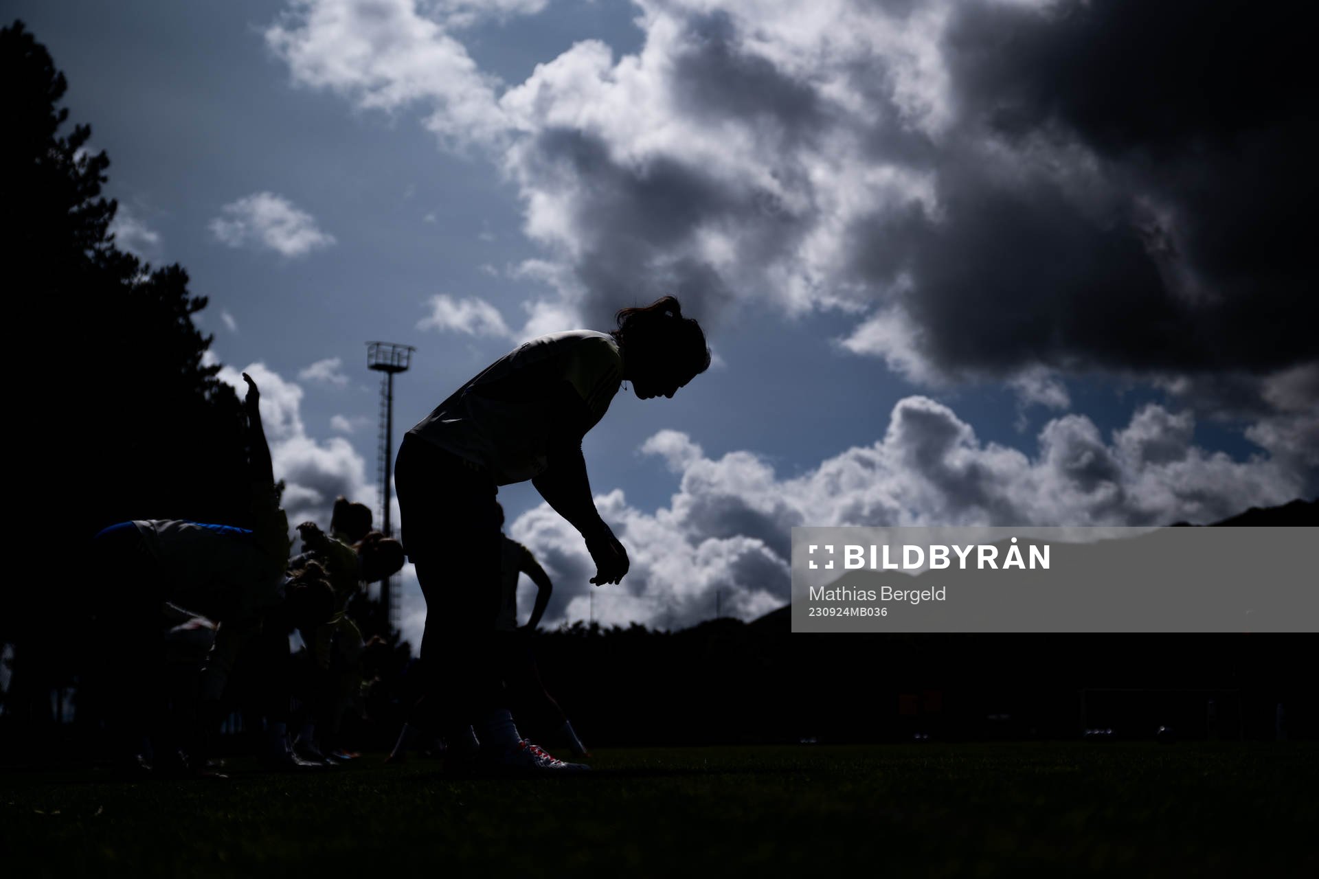 Silhouette of goalkeeper Zecira Musovic of the Swedish