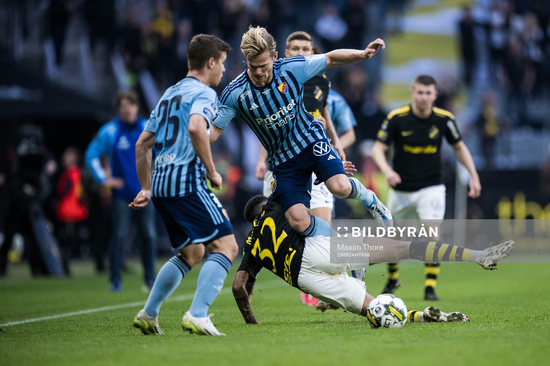 Djurgårdens Hampus Finndell och AIKs Rui Modesto
