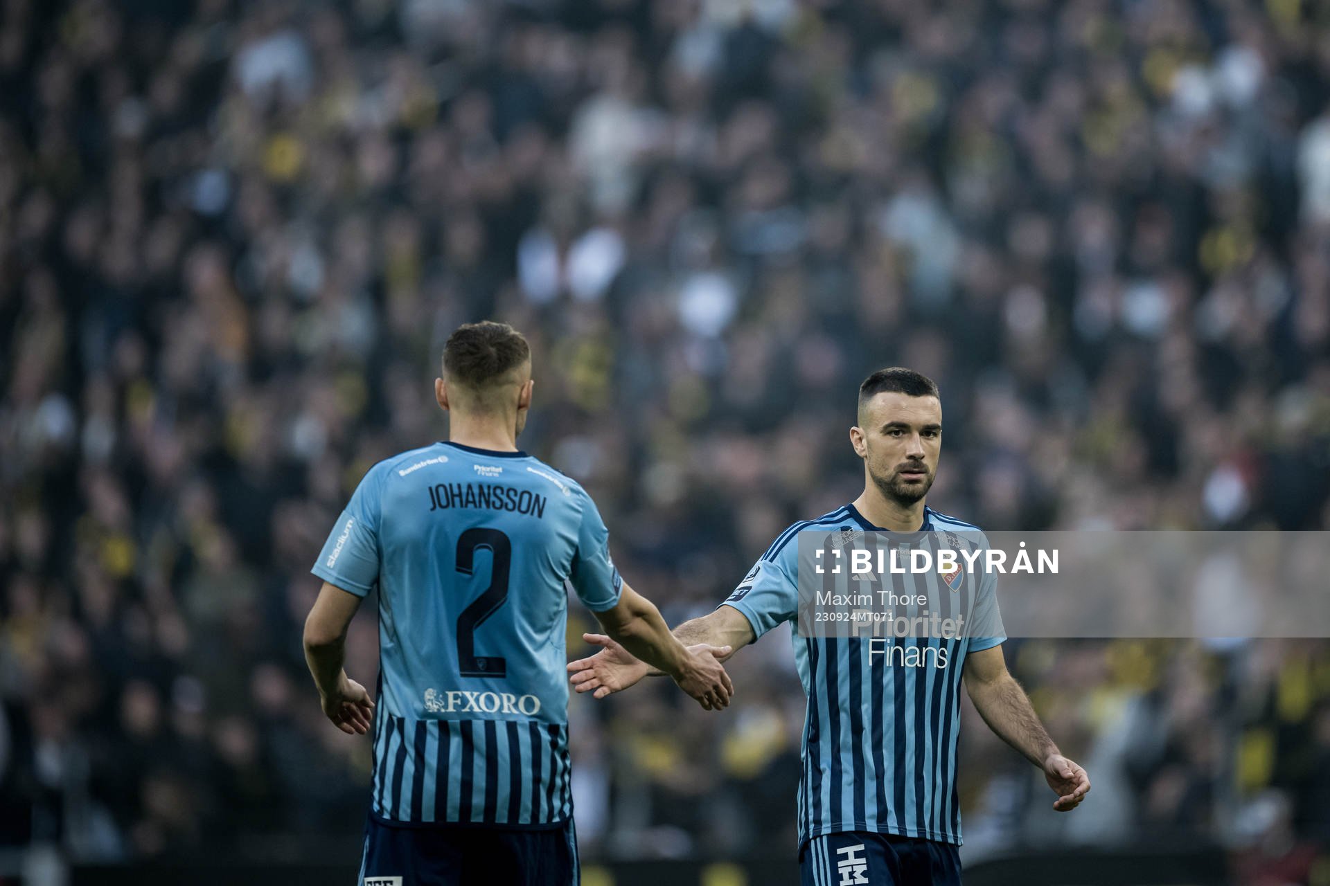 Djurgårdens Piotr Johansson och Carlos Moros Gracia