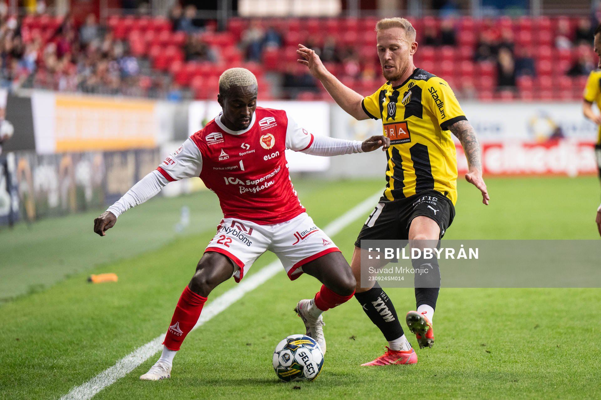 Kalmars Nahom Girmai Netabay och Häckens Mikkel Rygaard